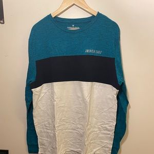 american eagle color block longsleeve shirt (XL)